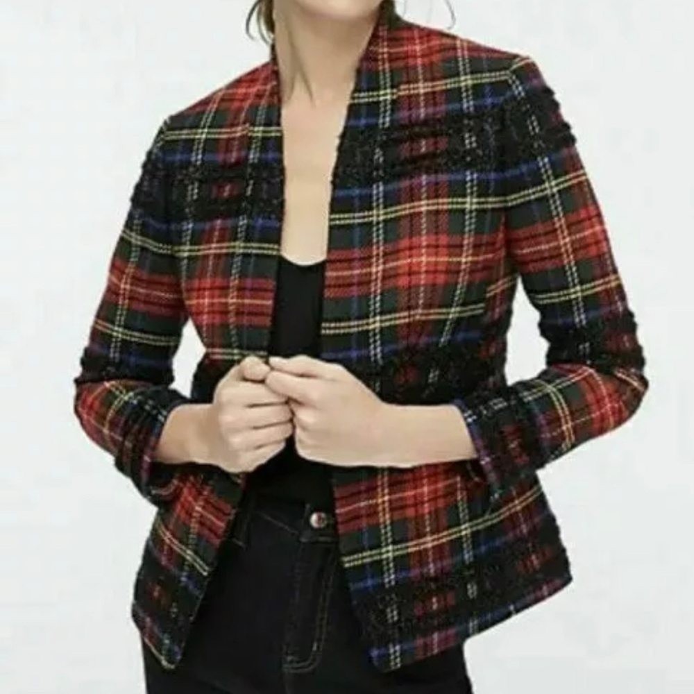 J Crew Tartan Plaid Blazer 6